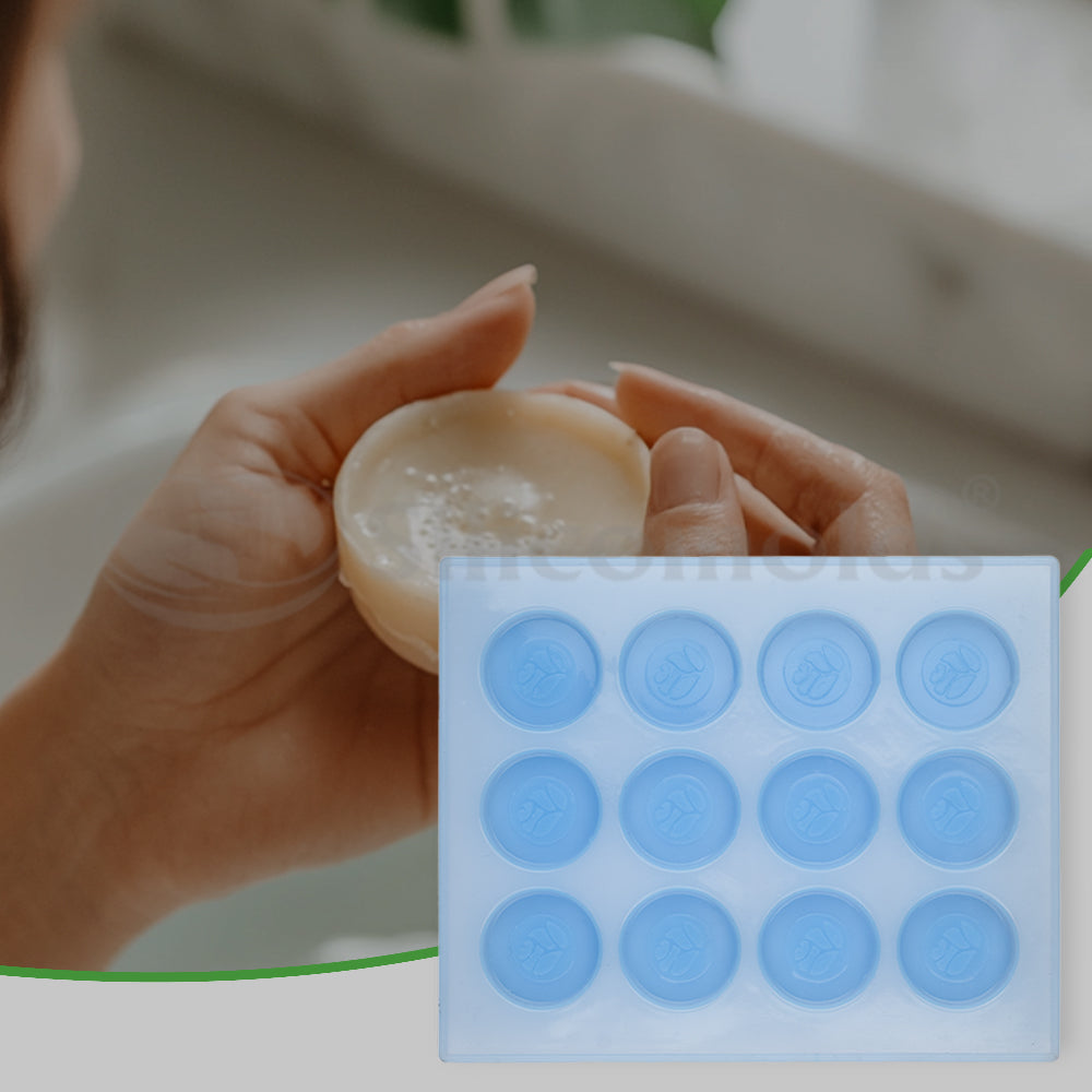 SILICOMOLDS -15gms - Round Shape-12 Cavities Silicone Soap Mold-URP007SM